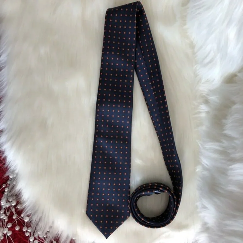 Tommy Hilfiger Navy Polka-dot Polyester Tie